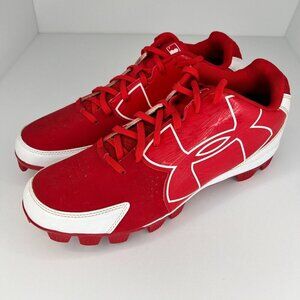 Under Armour Mens 1269083-611 Red Leadoff Mid RM Size 12.5 Baseball Cleats